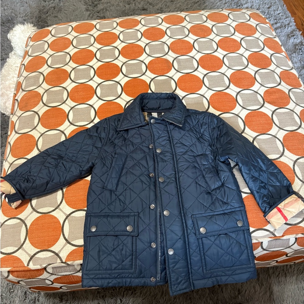 Burberry Blue Puffer Jacket with Classic Design